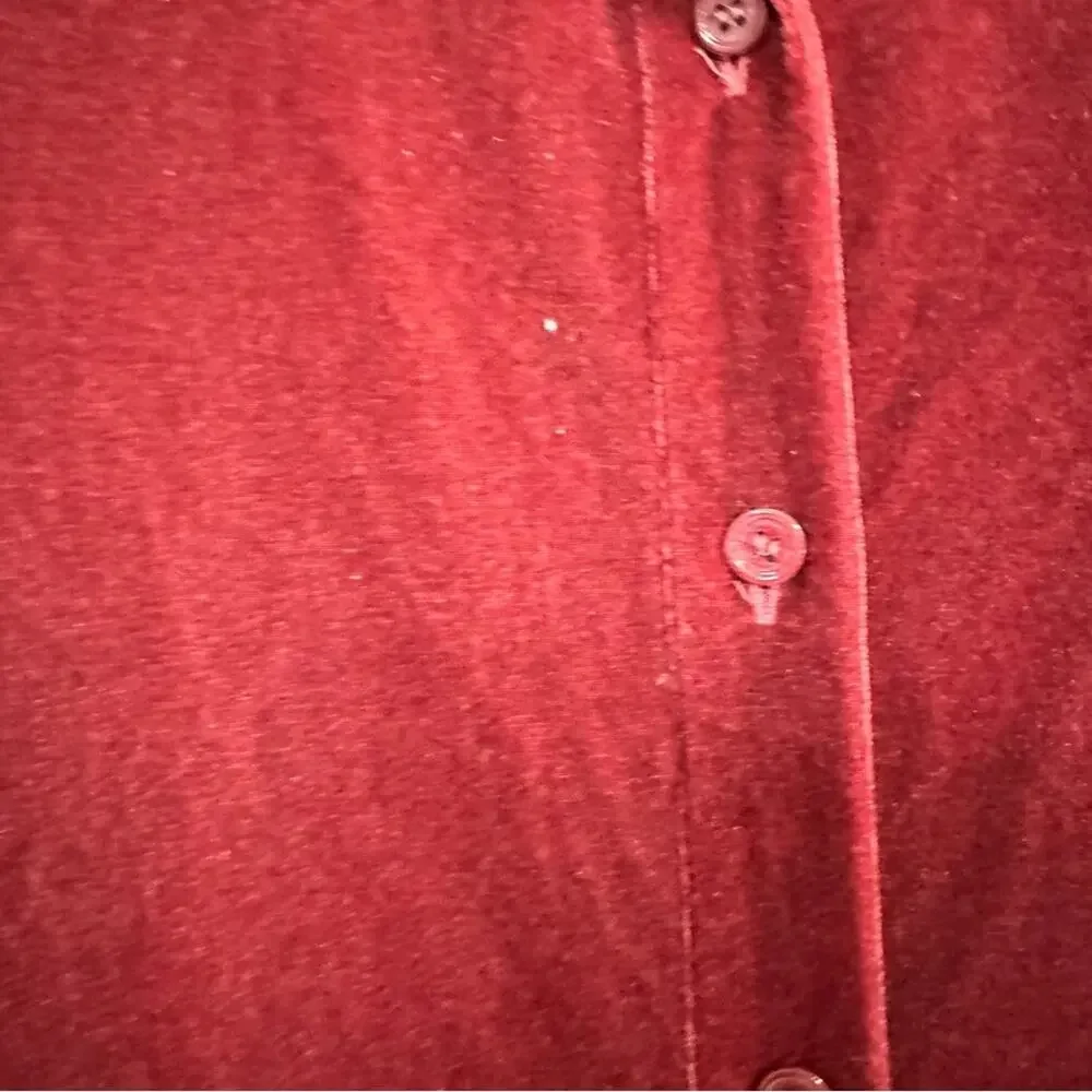Soft Surroundings Red Velvet Button Down Tunic Blouse Womens L Fall Boho Classic_3